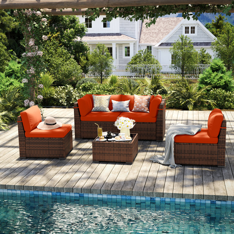 Waldman 4 - Person Outdoor Seating Group with Cushions