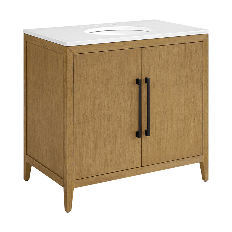 Alsup 36\" Single RTA Vanity With Quartz Countertops ( INCOMPLETE )