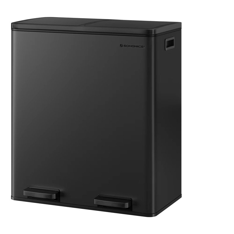 2 x 8 gallon stainless steel multi-compartments trash can with 15 trash bags