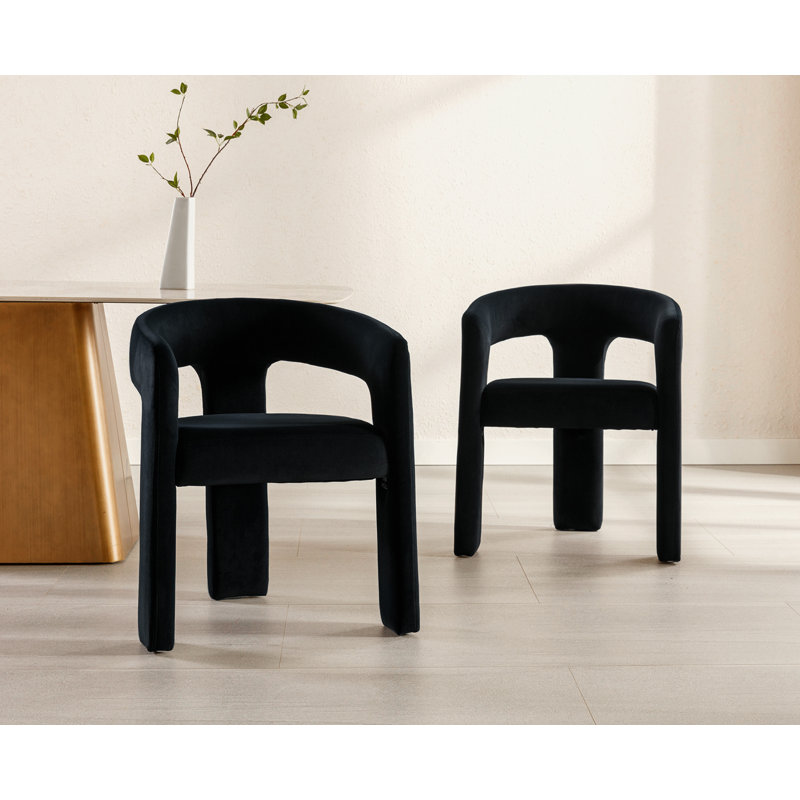 Modern Upholstered Barrel Dining Chairs (Set of 2) incomplete 