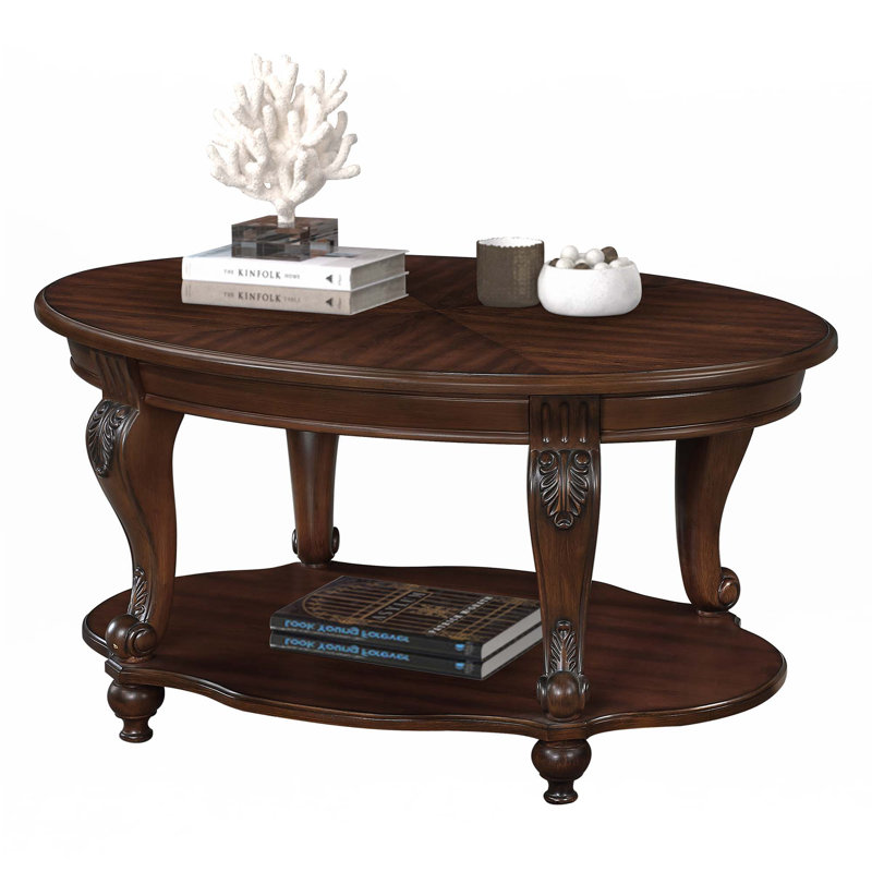 42'' Oval Wood Coffee Table(Set Of 1)