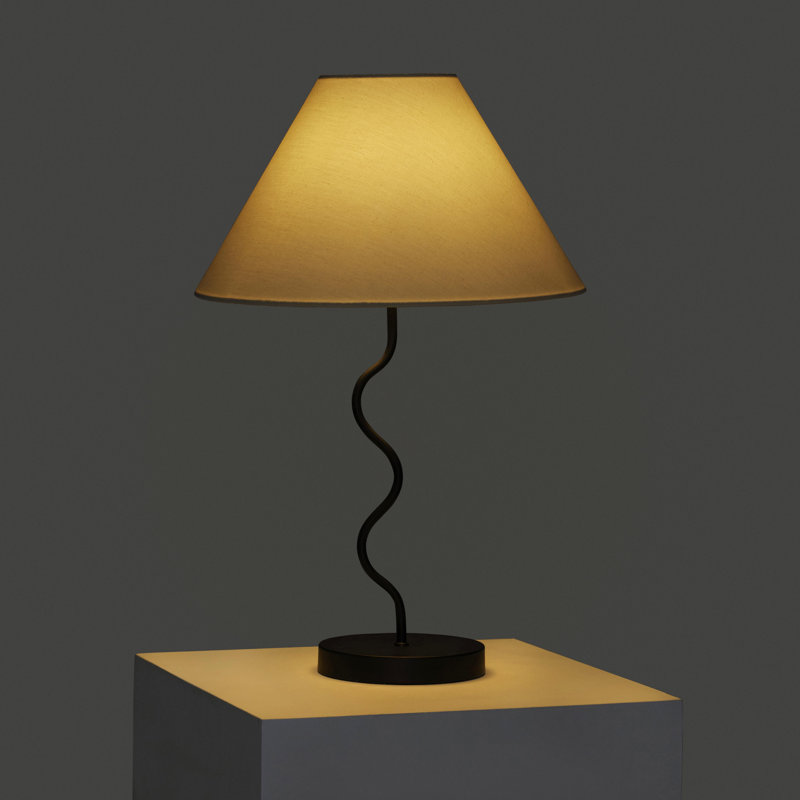 Squiggle 22" LED Table Lamp with Twisting Base and Ivory Empire Shade