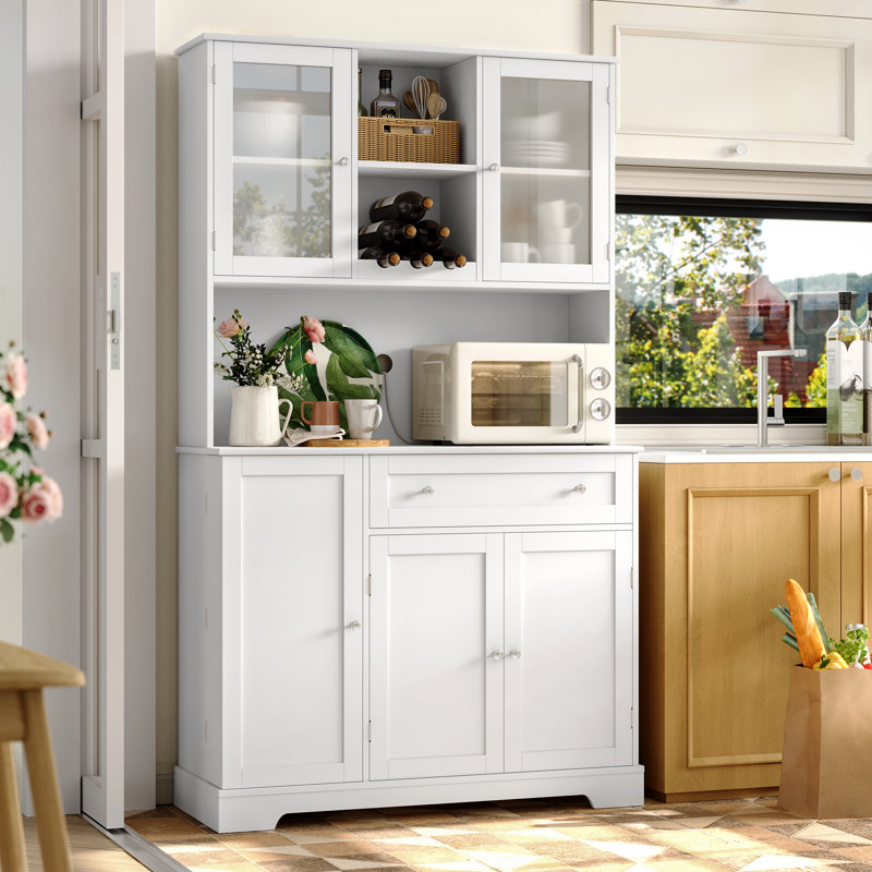 incomplete * missing box*Kena 68''H Tall Kitchen Pantry With Microwave Shelf And Pantry Door