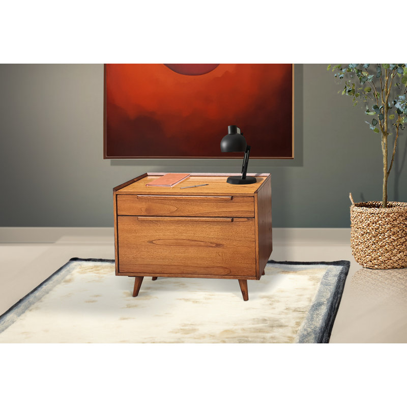 Branchesi 36'' Wide 2 -Drawer Solid Wood File Cabinet