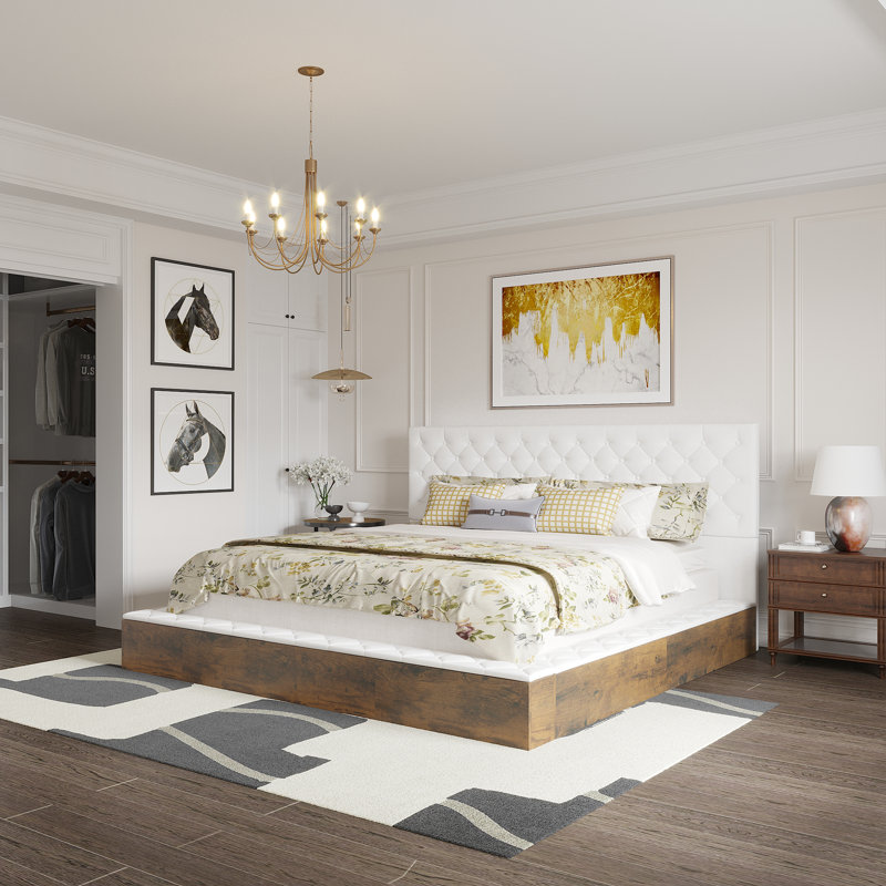 White Bed With Storage Cabinet And Colorful Lights incomplete 