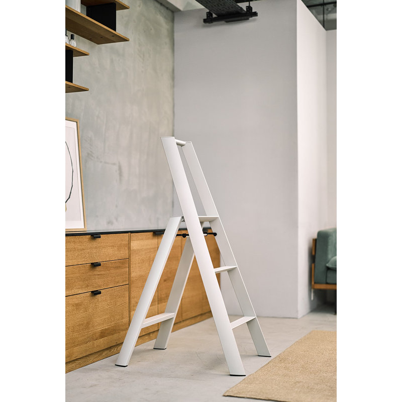 lucano 3 - step aluminum lightweight folding ladder step stool