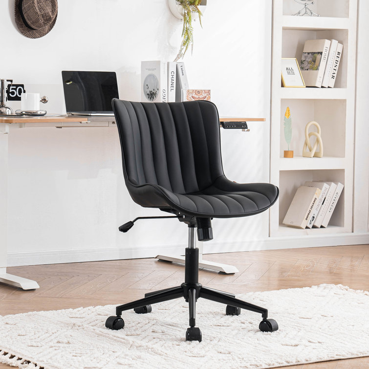 Brionni Leather Upholstered Home Office Desk Chair Swivel Task Chair Height Adjust Conference Chair