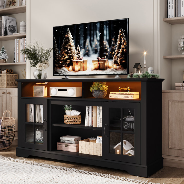 (Similar) (box 1/2) Bui Modern Glass TV Stand For Tvs Up To 65\\\"