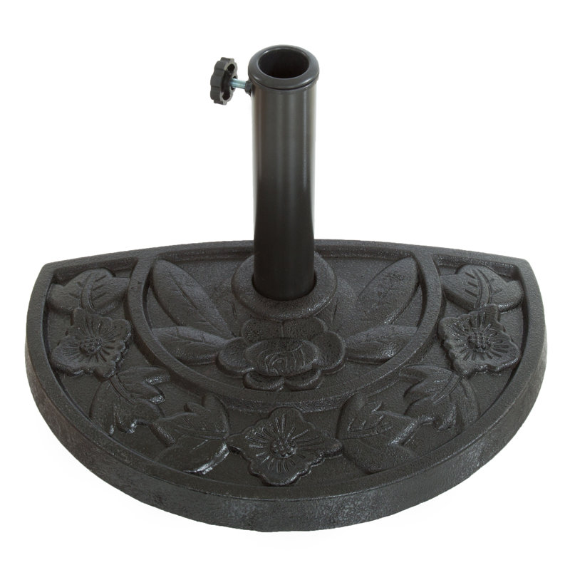 Summertime Umbrellas 3 Half Round Umbrella Base - 20lb Weighted Semicircle Freestanding Resin and Concrete Umbrella Stand for Outdoor Use by Pure Garden