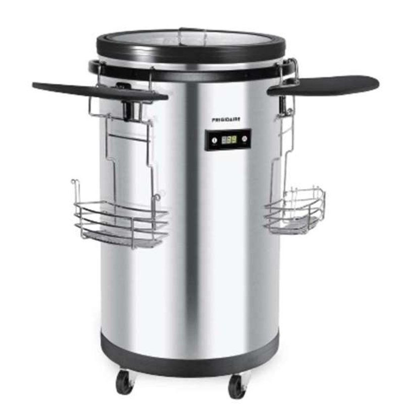 Frigidaire Stainless Steel Party Cooler, Electric, Portable, 85-Cans