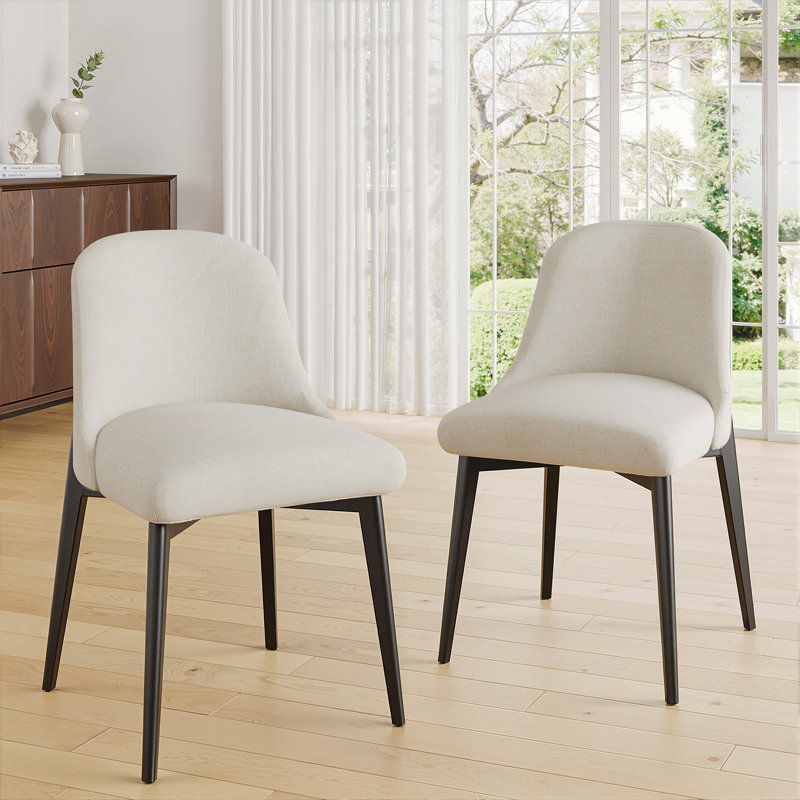 Ladaker Dining Chairs Kitchen Chairs with Wood Legs (Set of 2)