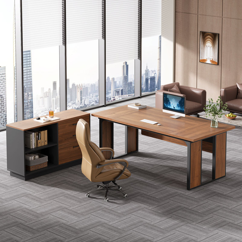 63-inch l-shaped executive desk, large computer desk with 47-inch file cabinet
incomplete 