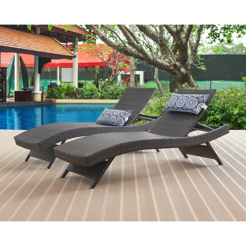 *similar to stock photo*Ozellar All Weather Outdoor Wicker Chaise Lounge
