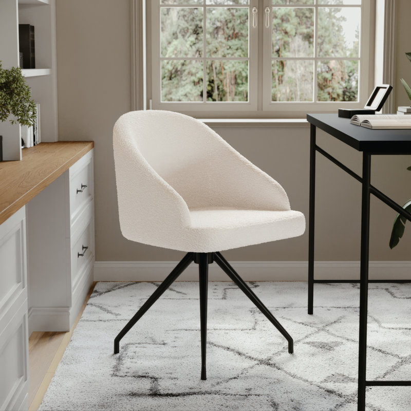 Martha Stewart Sora Upholstered Stationary Swivel Home Office Chair