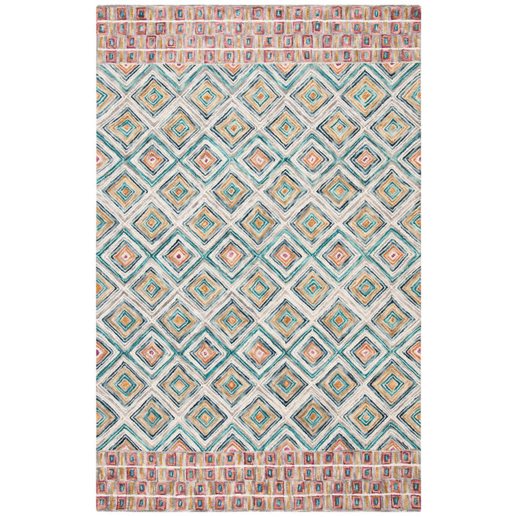 deyoung hand tufted wool geometric rug