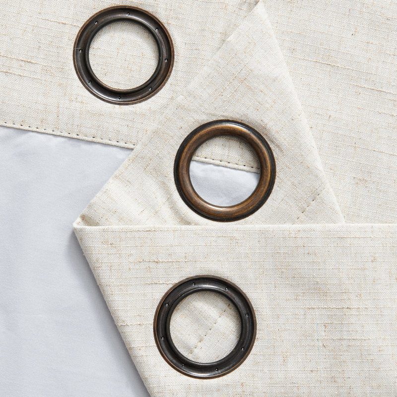 Linen Blackout Room Darkening Extra Wide Crude Curtains Grommet Top Curtain Panel