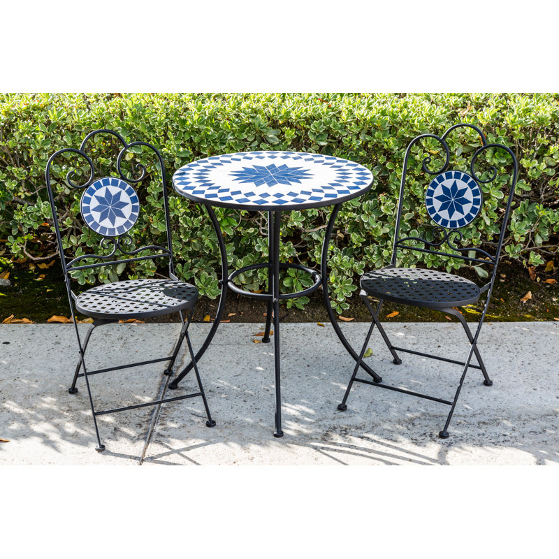 (Incomplete) Eilidhmay 2 - Person Metal Patio Dining Set with Round Table (Set of 3)