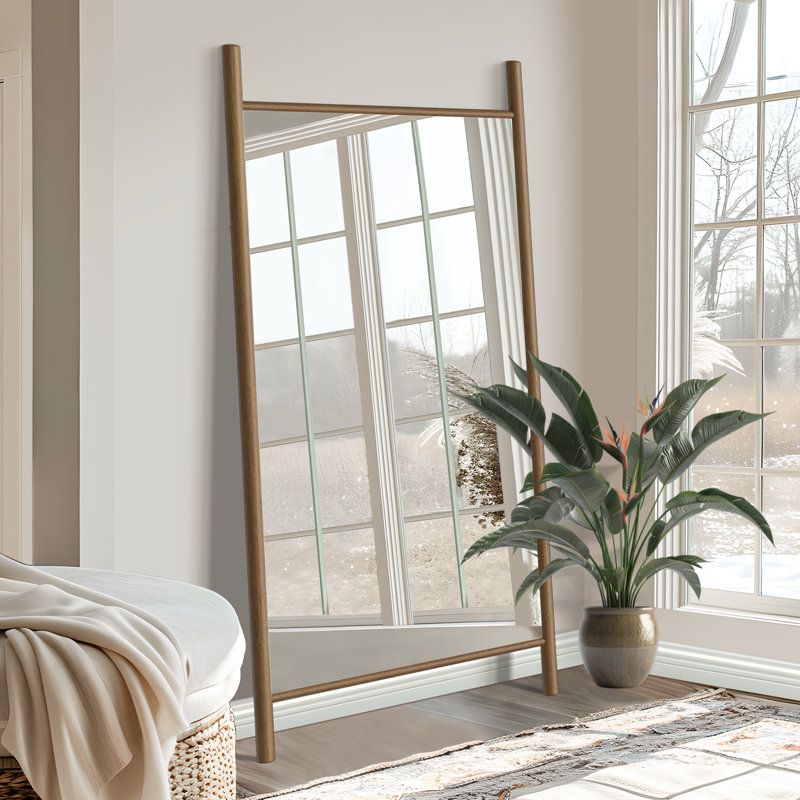 Merienne Wood Dowel Floor Mirror Wall Mirror