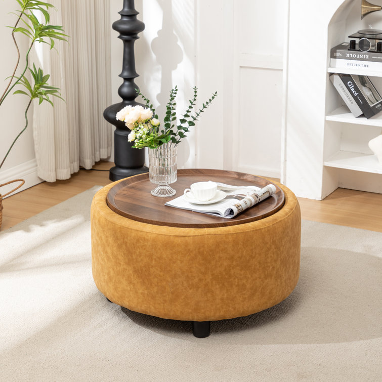 Bryonie Round Cocktail Ottoman with Storage