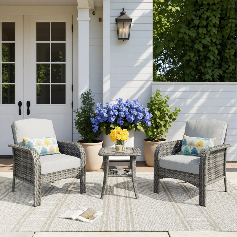 Isberga 2 - Person Square Outdoor Dining Set With Cushions