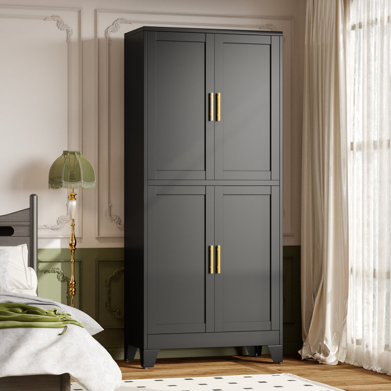Winston Porter 74.8'' Tall Storage Cabinet With 4 Doors And Adjustable Shelves For Multiple Uses