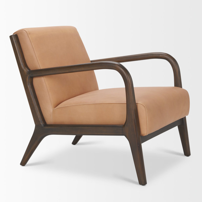 Jasiir 26'' Wide Genuine Leather Top Grain Leather Armchair
