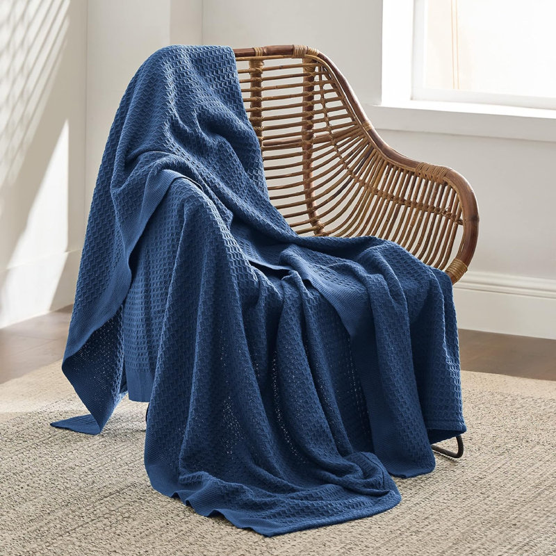 Bedsure 100% Cotton Blanket Breathable Waffle Weave Throw Blanket for Summer