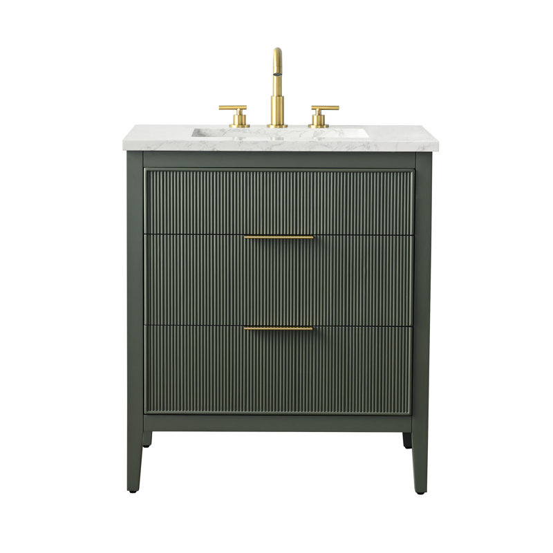 bilroy egremt 30'' single bathroom vanity with engineered stone top