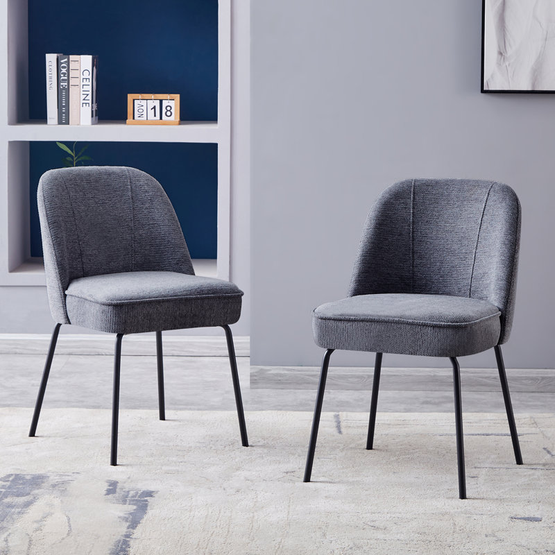 Green Fabric Upholstered Side Chair Dining Chair (Set of 2)