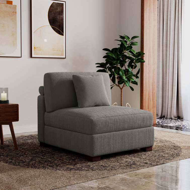 Milbrey Corduroy Modular Armless Chair