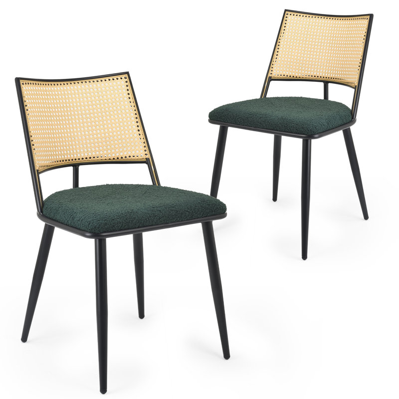 fabric upholstered side dining chairs (set of 2)
