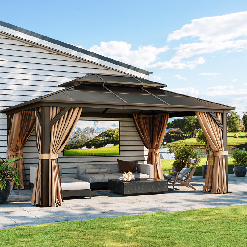 (INCOMPLETE 1/4) 16 Ft. W x 12 Ft. D Aluminum Patio Gazebo