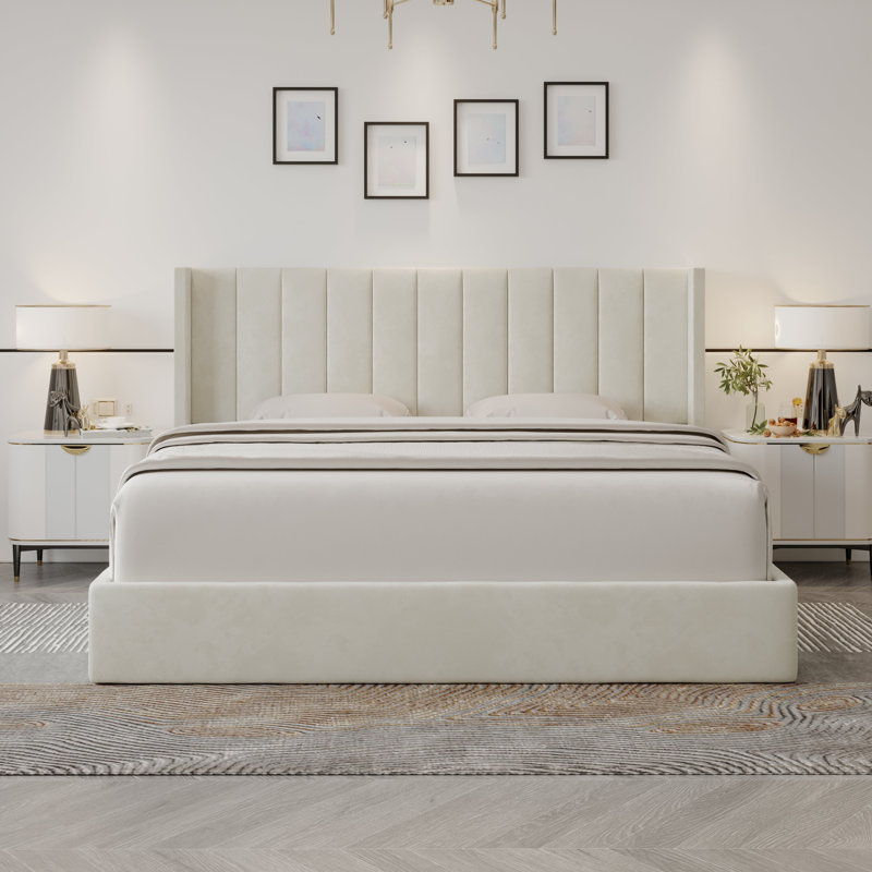 Krissandra Upholstered High Headboard Storage Bed w/Hydraulic Gas Lift, Wood Slat System & Under Bed Storage
INCOMPLETE