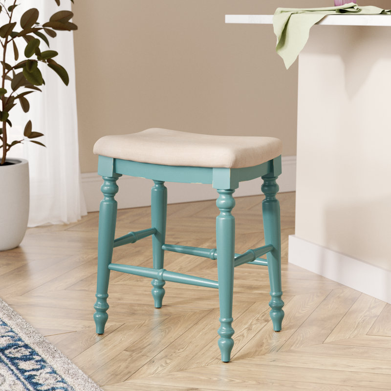 Jordyn Backless Upholstered Wood Counter & Bar Stool