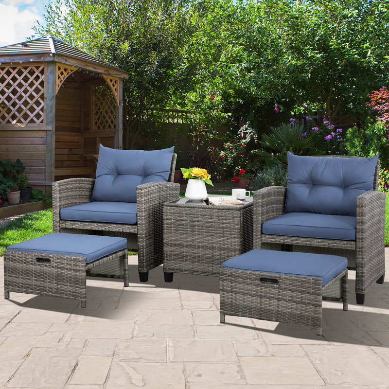 incomplete set Maddox 5 Piece Rattan Lounge Dining with Cushions