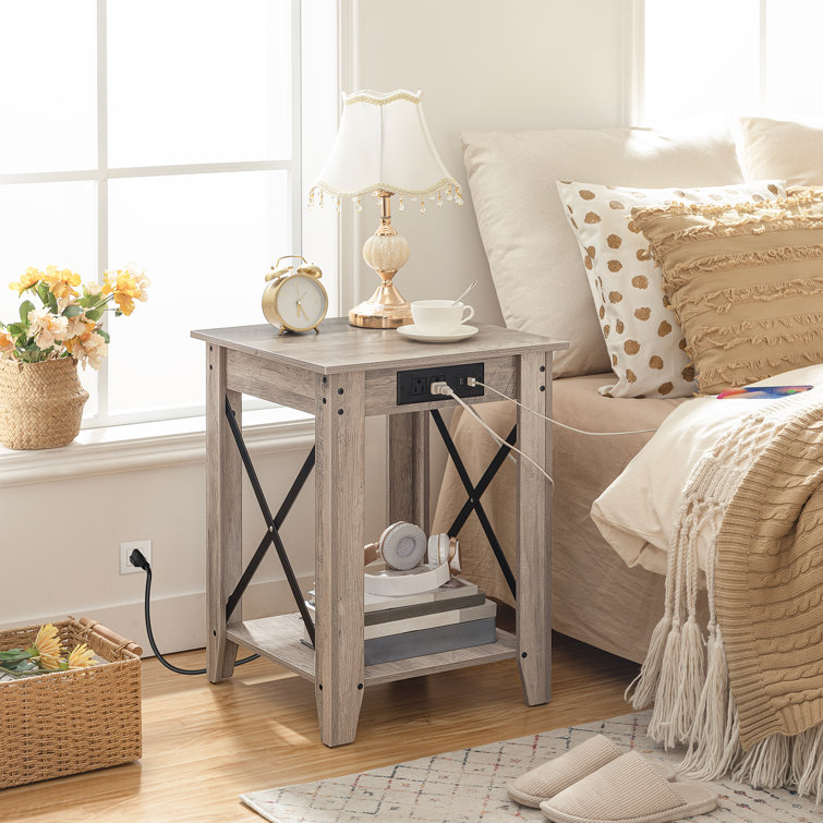 Alonso 23.6'' Tall End Table with Charging Station