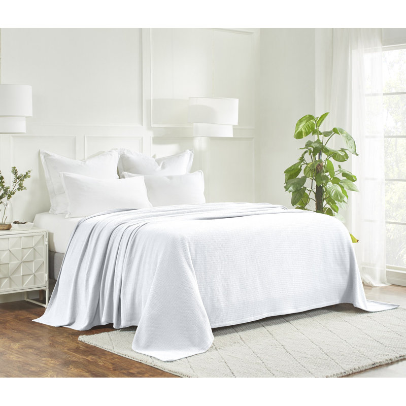 Waffle Weave Honeycomb Knit Soft Textured All-Season Cotton Blanket