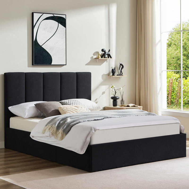 Juanetta Hydraulic Lift Up Storage Upholstered Platform Bed