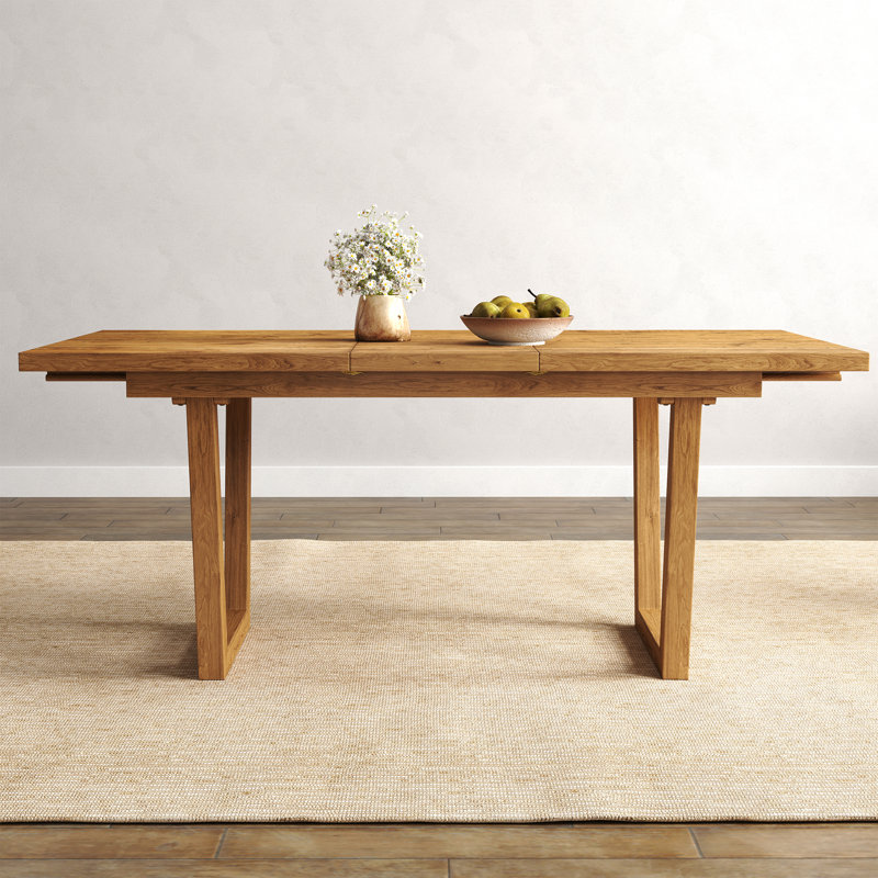 Extendable Solid Wood Dining Table With Sled Legs, Farmhouse Dining Table For Kitchen INCOMPLETE 