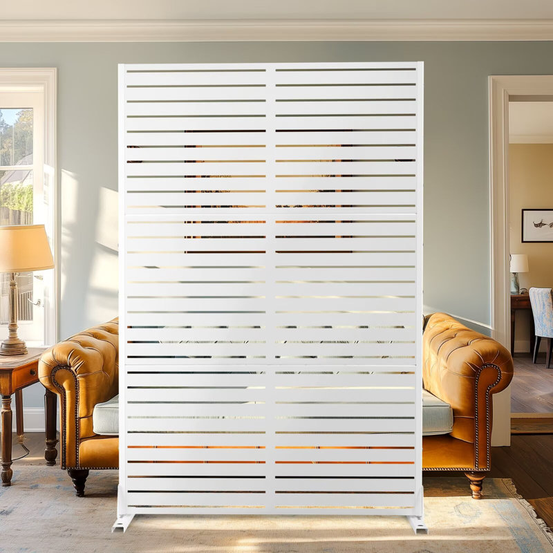(Similar) 72\" H x 47\" W Metal Privacy Screen, Outdoor Privacy Screens - Decorative Outdoor Divider with Stand, Outdoor privacy Panels for Balcony & Patio