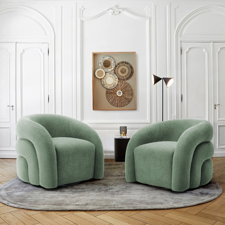 Similar to stock photo- Olive Aunna Upholstered Modern-style Swivel Barrel Accent chair 