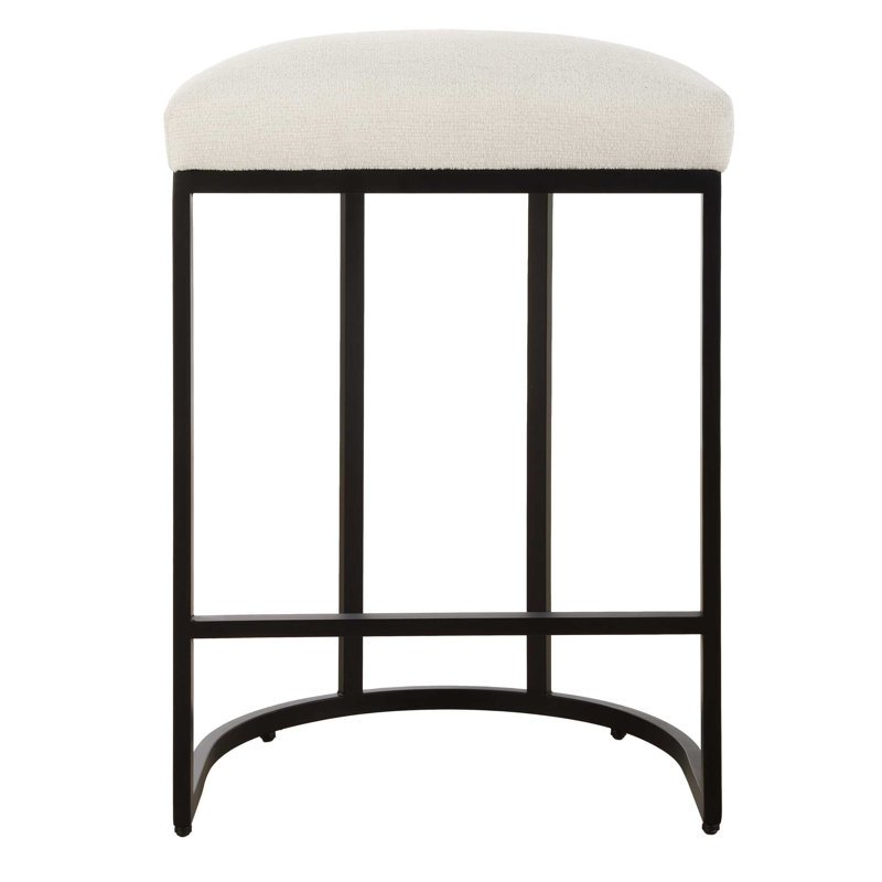 Upholstered Counter Stool with Metal Frame