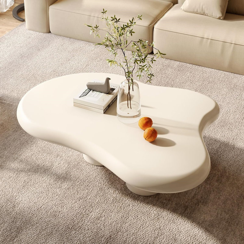 Latreice Modern Cloud Coffee Table - Minimalist Cream Irregular-Shaped Side Table for Small Spaces, Boho Chic Living Room Accent
INCOMPLETE -LEGS ONLY-