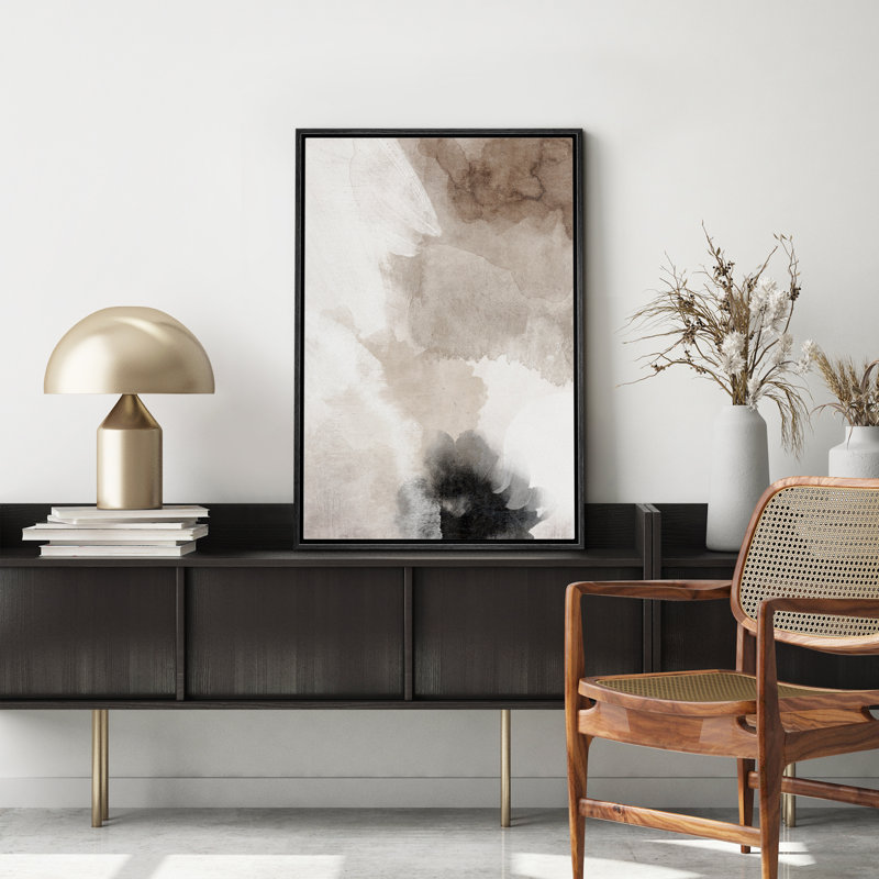 grunge abstract paint stroke effect " faded textured tan and gray color blocks abstract shapes minimalism contemporary nordic wall decor "