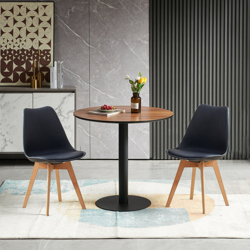 Stylish 3-Piece Round Table And Chairs Set For Small Spaces (Set of 3) INCOMPLETE 
