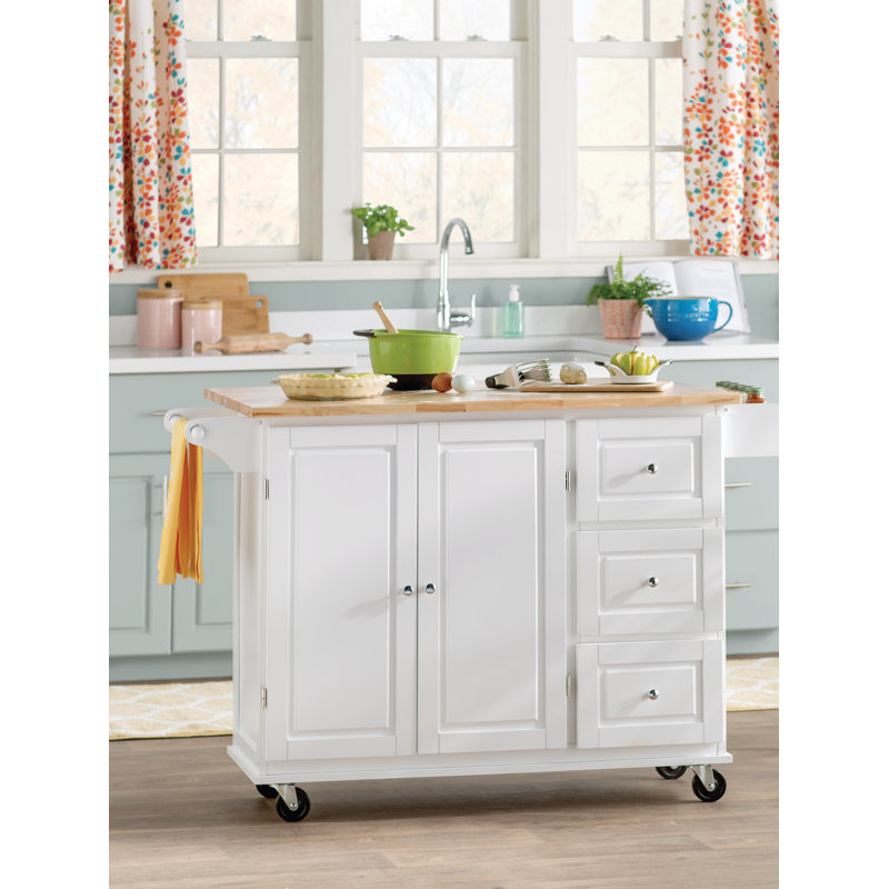 Hardiman 53.75" Kitchen Island with Locking Wheels