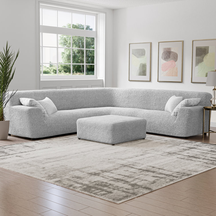 Stretchy Slipcover For Extra Large Corner Sectional Couch Cover - Easy To Clean & Durable - Microfibra Collection(Similar to the stock photo) 