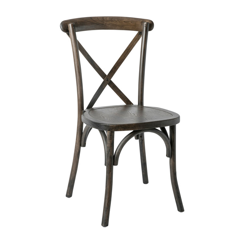 Arquit Stackable Cross-Back Wooden Bistro Chair