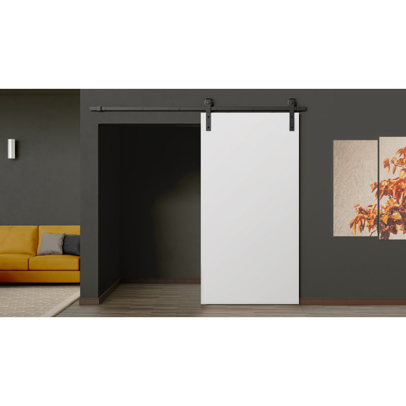 flush wood and pvc/vinyl white prefinished flat barn door with installation barn hardware kit
incomplete 