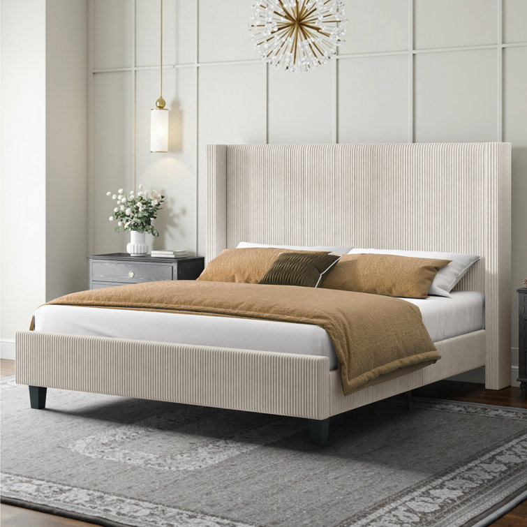 wauseon corduroy upholstered bed
